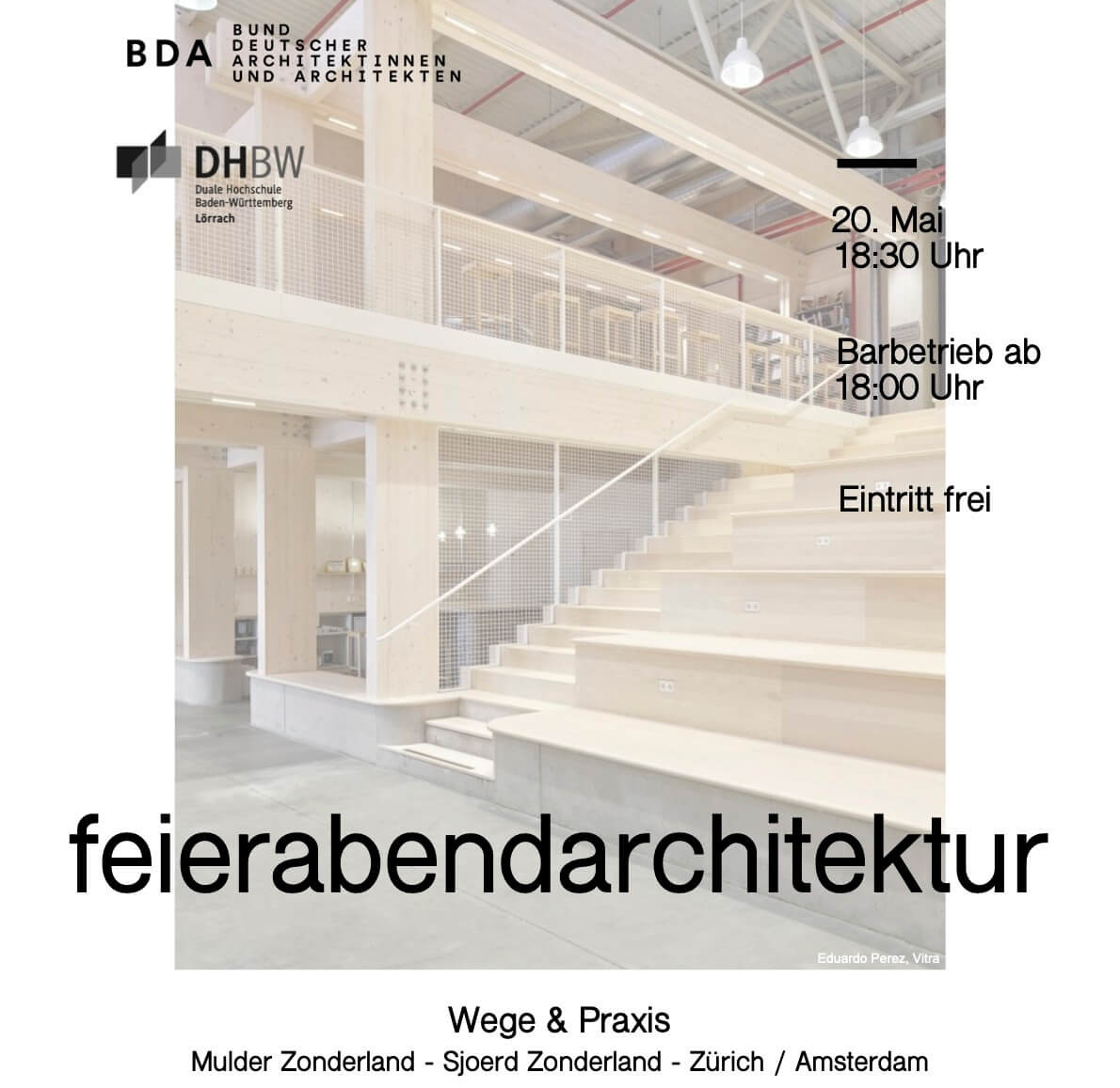 Flyer: feierabendarchitektur „Wege & Praxis"