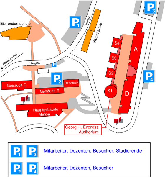 Lageplan Campus Hangstraße