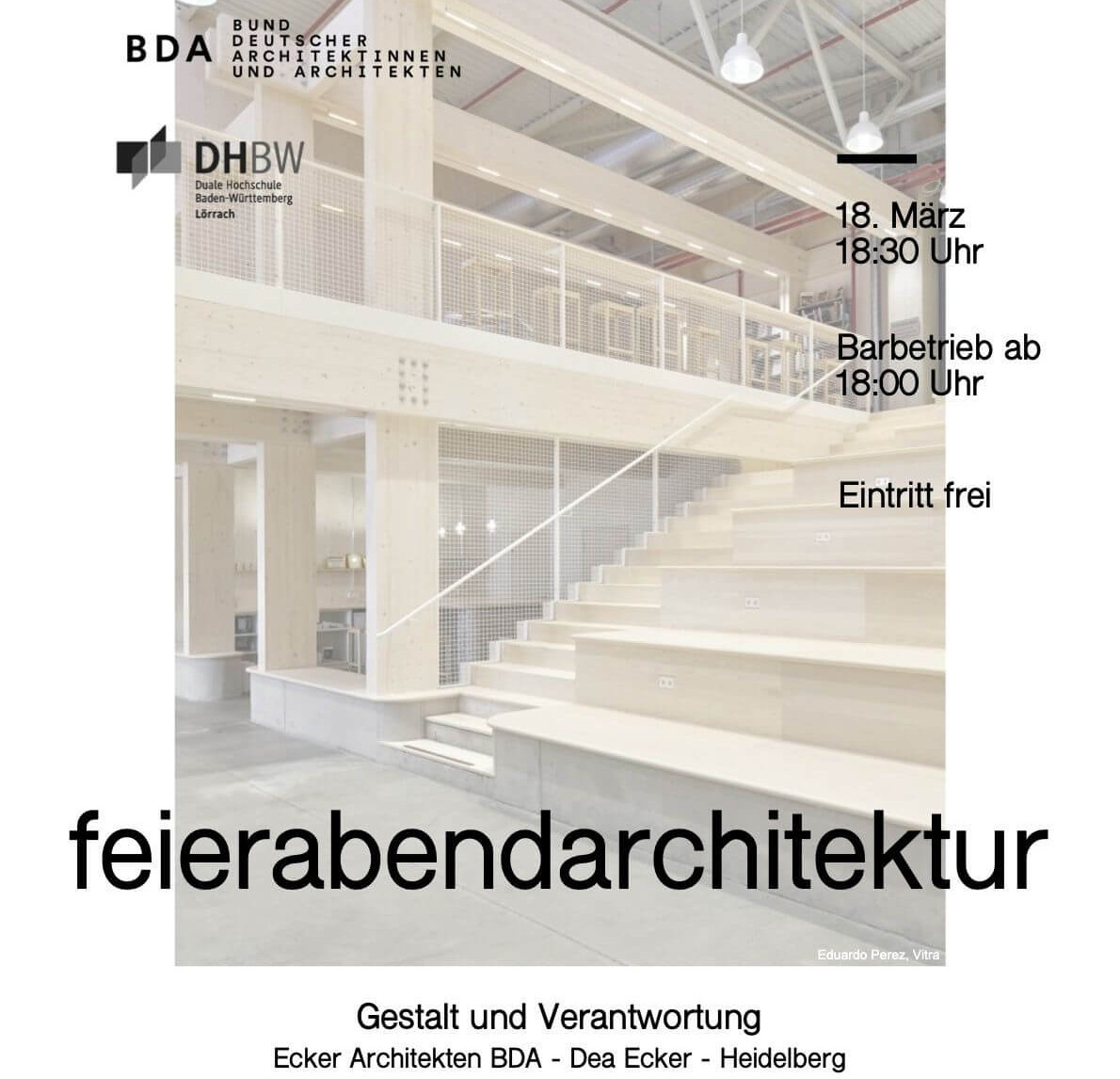 Flyer: feierabendarchitektur „Gestalt und Verantwortung" am 18. März