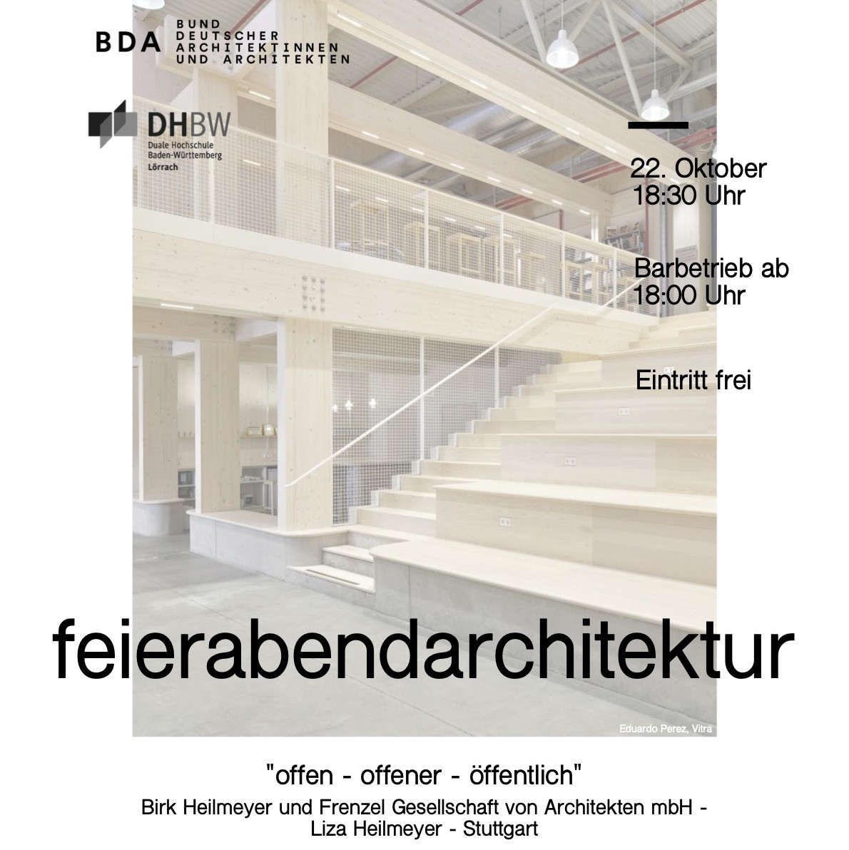 Flyer: feierabendarchitektur „Offen - offener – öffentlich" 