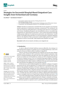 Strategies for Successful Hospital-Based Outpatient Care: Insights from Switzerland and Germany