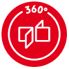 Icon, das das DHBW Logo symbolisiert mit 360°, um den Studienort zu symbolisieren