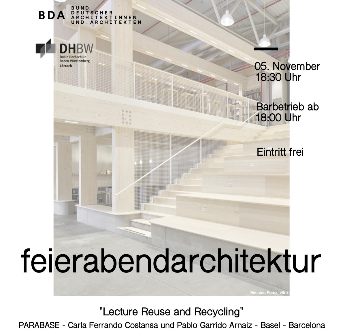 Flyer: feierabendarchitektur Parabase 5.11.25